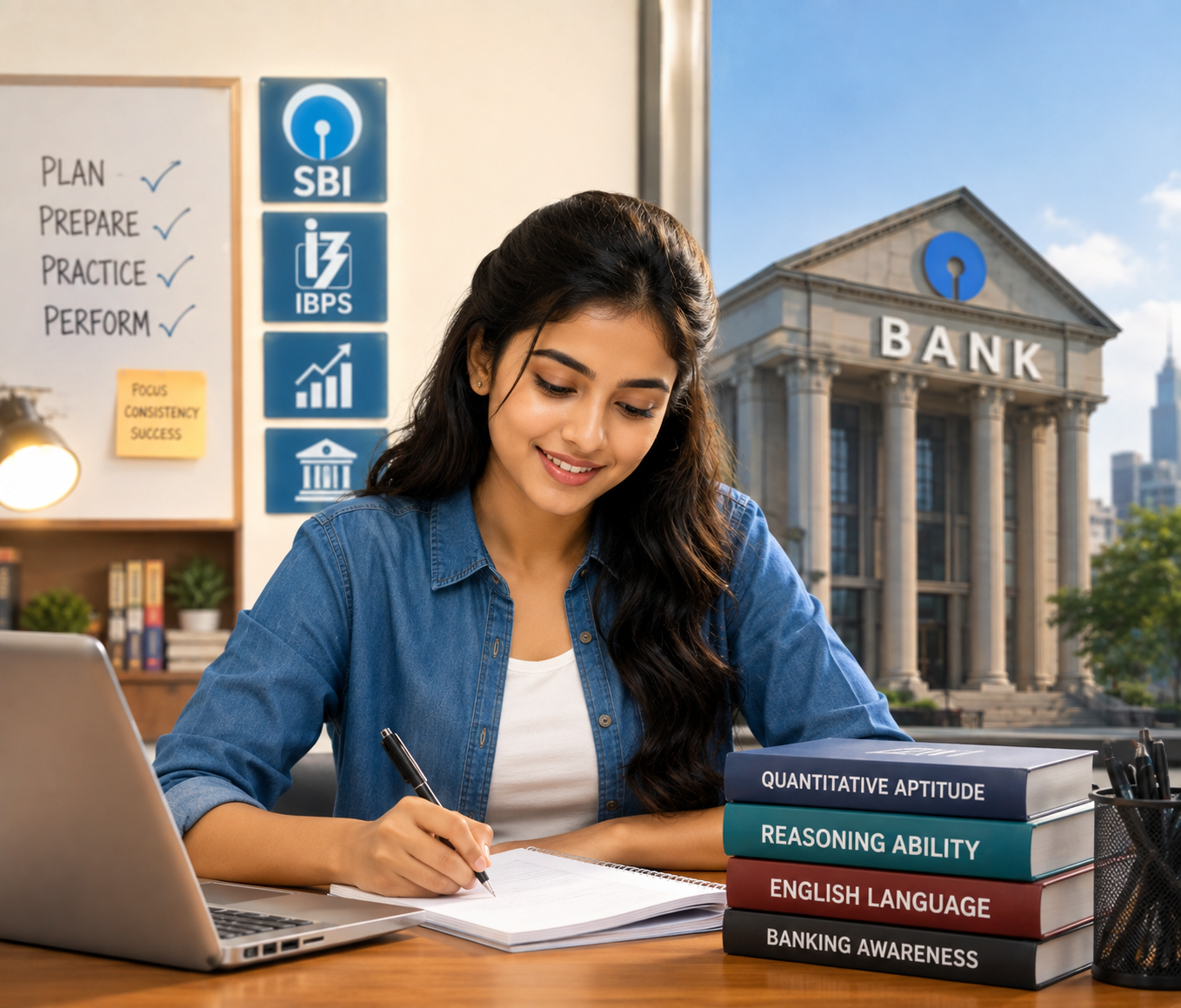 Banking Exam Prep Graphics Illustration