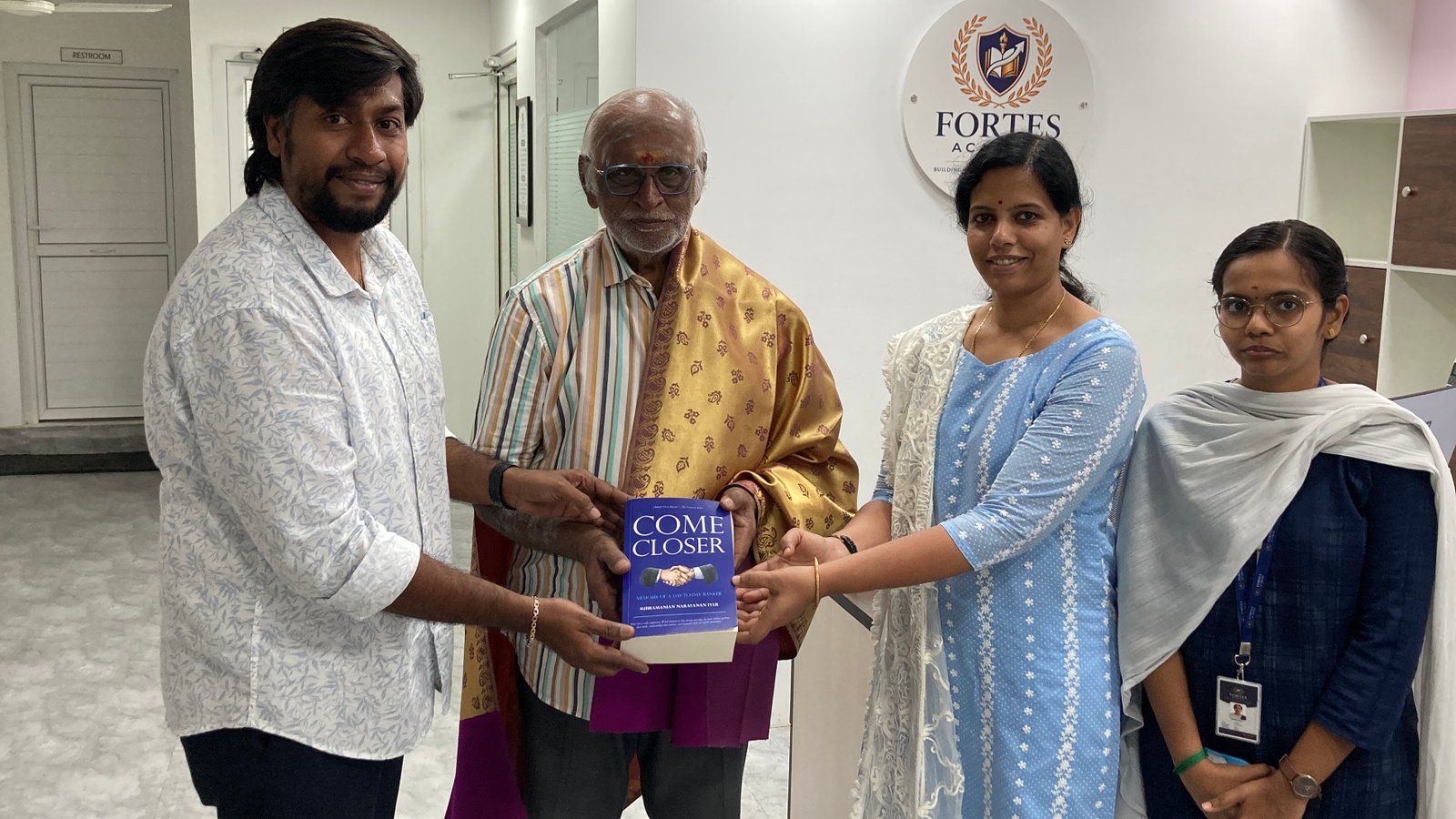 38 EXCITING YEARS OF BANKING JOURNEY - AUTHOR OF THE NOVEL "COME CLOSER" - BANKING VETERAN SHRI SUBRAMANIAN NARAYANAN IYER VISITED FORTES ACADEMY TO SHARE HIS EXEMPLARY BANKING LIFE
